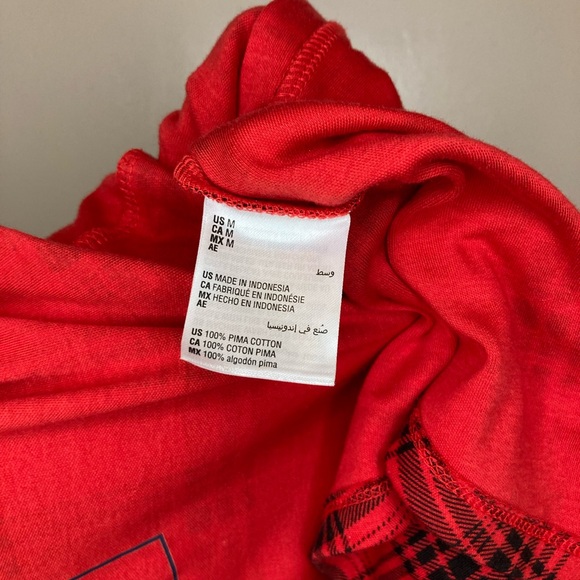 Charter Club Mock Turtleneck Pima Cotton Red with Black Plaid - Picture 4 of 4